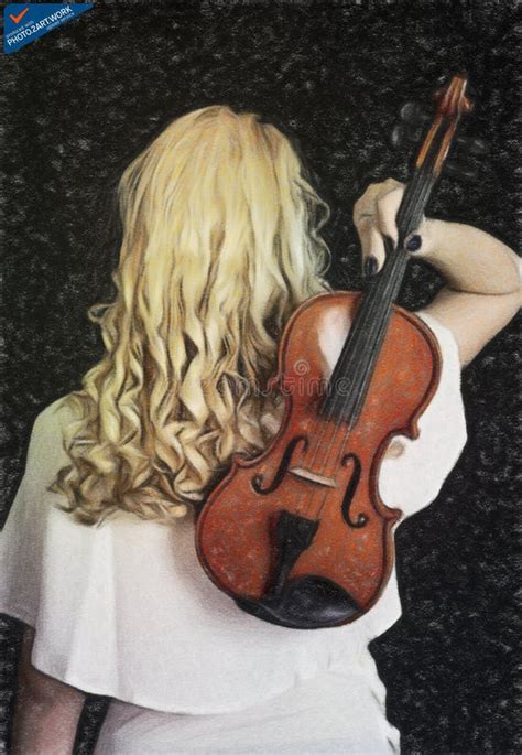 Violin Woman Id Picture Image