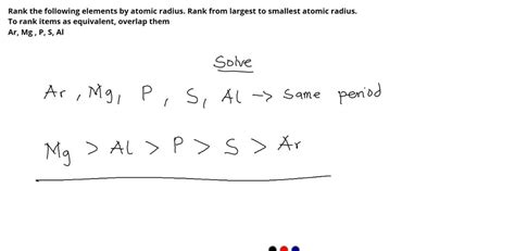 SOLVED Rank The Following Elements By Atomic Radius Rank From Largest