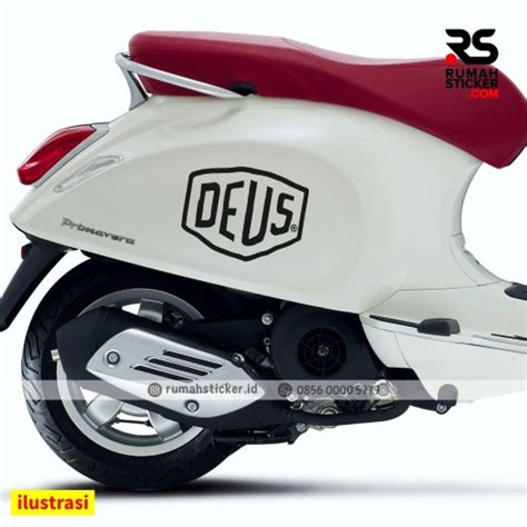 Jual Sticker Stiker Cutting Logo Deus Vespa Scoopy Genio Dll Hitam