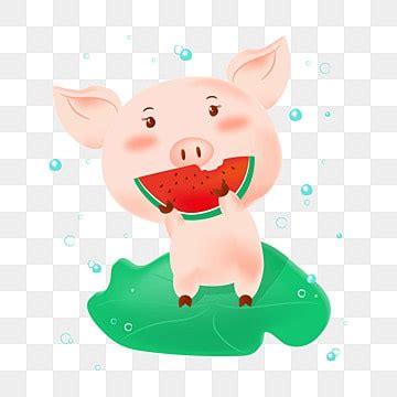 Hand Drawn Pig PNG Picture, Hand Drawn Cartoon Cute Pig Eating ...