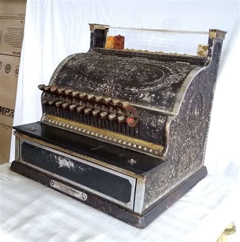 Antique Vintage National Cash Register Model Chrome Black Ebay