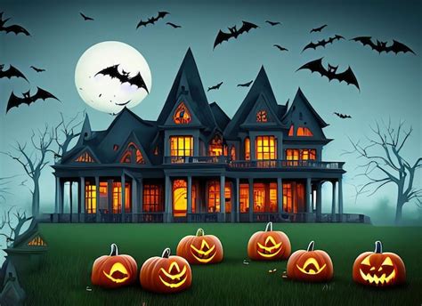 Premium AI Image | Halloween witch house background