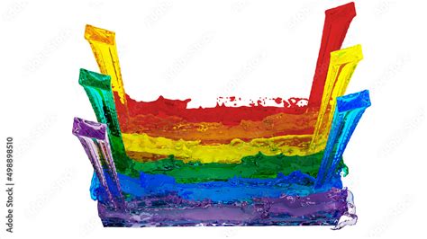 Rainbow Flag Formed By Liquids Symbol Of Lesbian Gay Bisexual