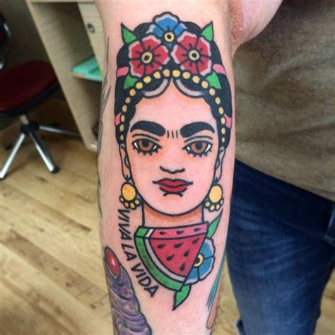 Traditional Frida Kahlo Inspired Tattoo On The Forearm Frida Tattoo