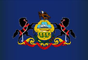 Pennsylvania Waving Flag State Flag Royalty Free Vector