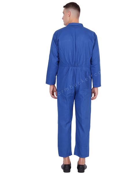 Buy Sapphire Blue Zipper Dungaree With Side Pockets Unisex Online