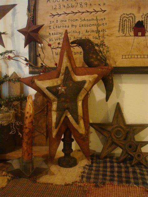 Primitive Americana Stars And Crow Make Do Primitive Decorating