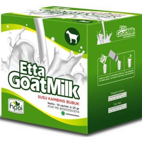 Jual Susu Bubuk Kambing ETTA Goat Milk HNI Hpai Netto 10 Sachet 25gr