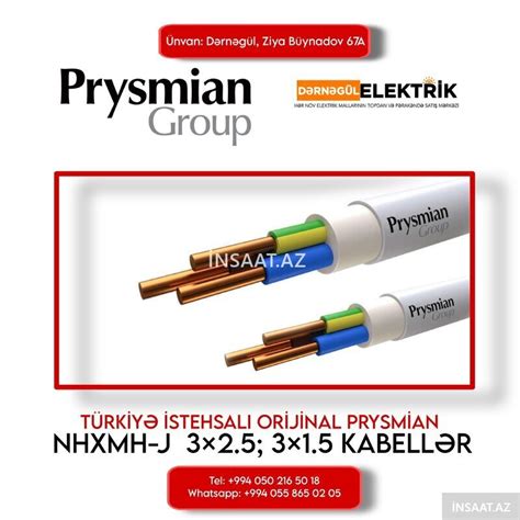 Türkiyə istehsalı "Prysmian" orijinal kabellər - INSAAT.AZ