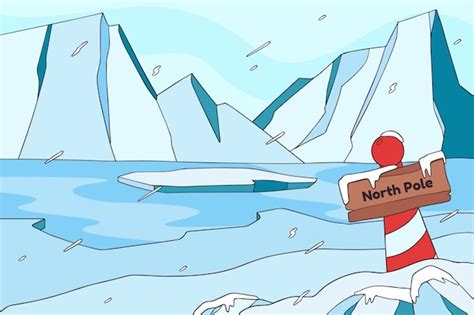 Ручной обращается зимний фон северного полюса | Бесплатно векторы