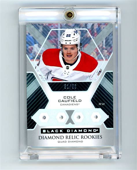 Cole Caufield 2022 Upper Deck Black Diamond Quad Diamond Relic Rookies