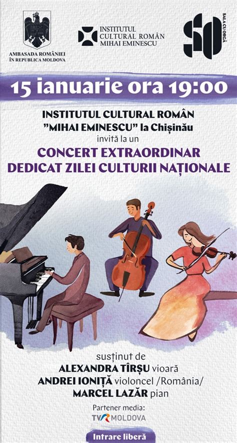 Concert extraordinar de Ziua Culturii Naționale la Sala cu Orgă