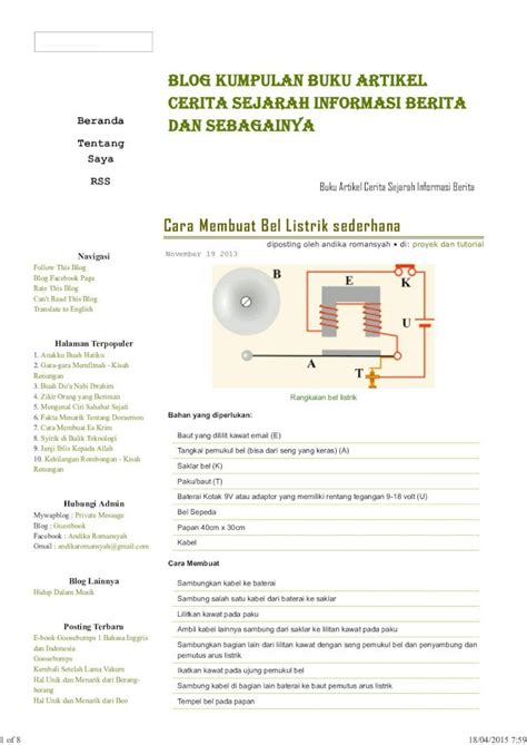 Pdf Cara Membuat Bel Listrik Sederhana Blog Kumpulan Buku Artikel