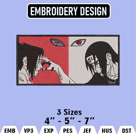 Sasuke And Itachi Embroidery Designs Naruto Machine Embroid Inspire