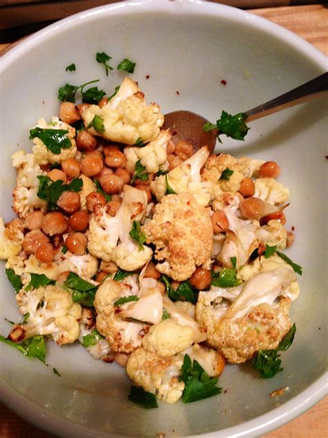 Roasted Cauliflower And Chickpeas With Lemon Dijon Dressing ~meatless Monday Meatless Monday