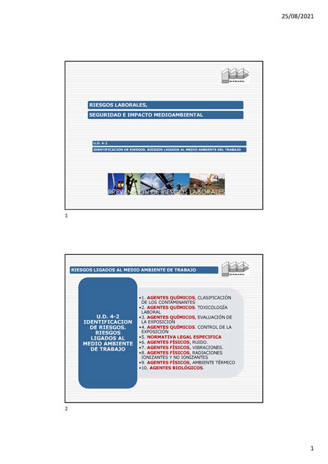 Ud 4 2 Identificacion De Riesgos Riesgos Ligados Al Medio Ambiente