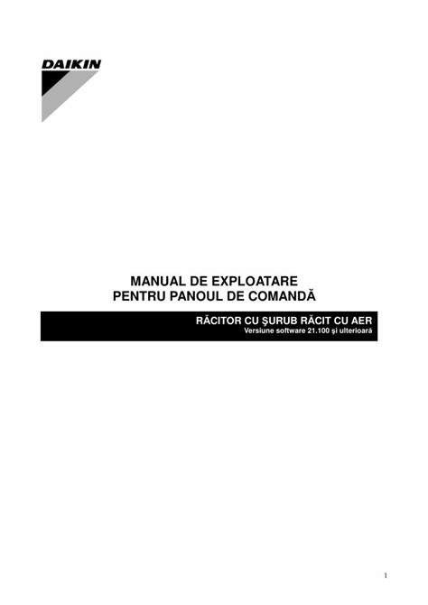 Pdf Manual De Exploatare Pentru Panoul De Comand Controlul A