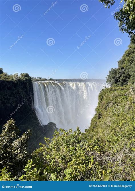 Rainbow At Victoria Falls In Zimbabwe Africa Stock Image Image Of