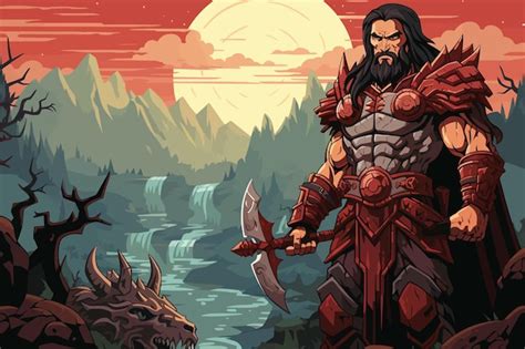 Premium AI Image | Vector illustration of classic Diablo game