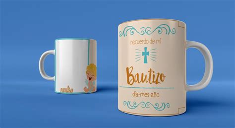 Mockups Y Plantillas Para Sublimar Tazas De Bautizo Editables