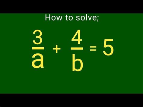 A Nice Usa Olympiad Solve For A B Algebra Check The Trick