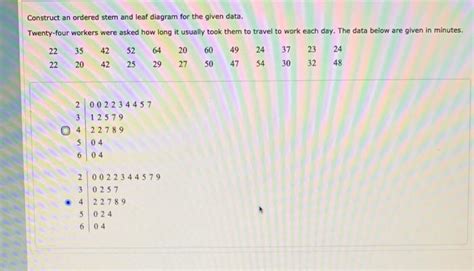 Solved Construct An Ordered Stem And Leaf Diagram For The