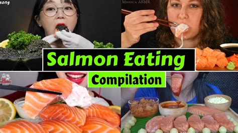 Asmr Salmon Sashimi Nuclear Fire Sauce Salmon Sauce Mukbang No Talking Eating Sounds Youtube