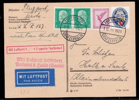 Empire Allemand 1929 Airship Graf Zeppelin Flight To Catawiki