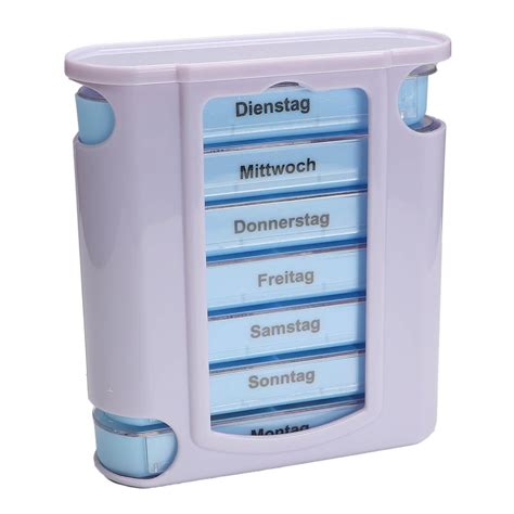 2x Pillenbox 7 Tage Tablettenbox 14 Tage 4 Fächer morgens mittags