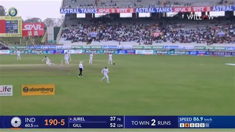 60 6 Tom Hartley To Dhruv Jurel 2 Runs S IND Vs ENG 4th Test Match