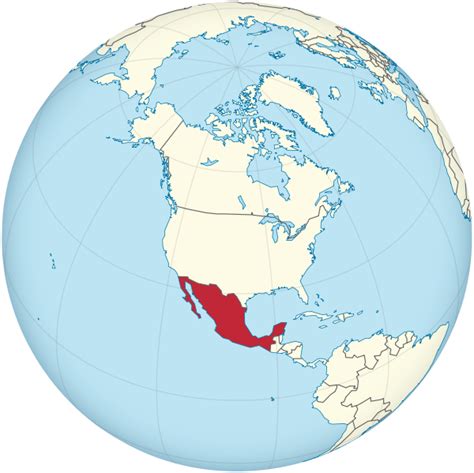 File Mexico On The Globe North America Centered Svg