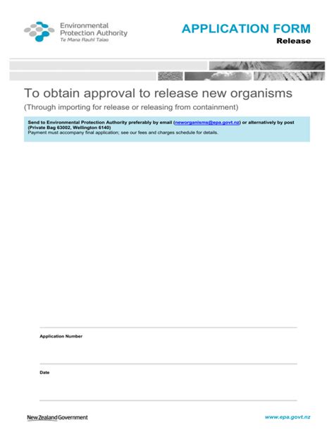 release application form