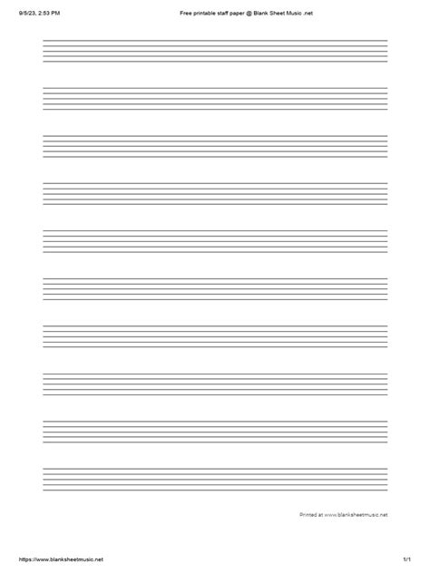 Free Printable Staff Paper Blank Sheet Music Net Pdf