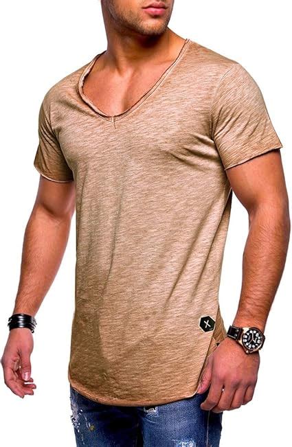 T Shirt Hombres Cuello En V Camiseta Verano Casual Manga Corta Color