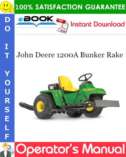 John Deere A Bunker Rake Operators Manual Serial No