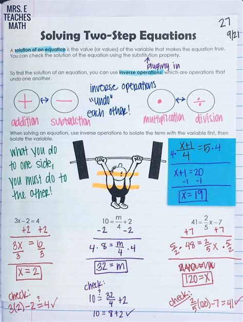 Writing And Solving Two Step Equations