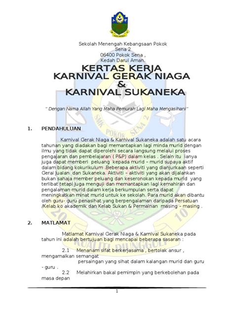 Pdf Kertas Kerja Karnival Gerak Niaga Dokumen Tips