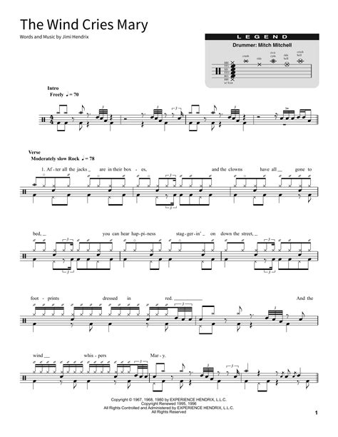 The Wind Cries Mary By Jimi Hendrix Sheet Music For School Of Rock