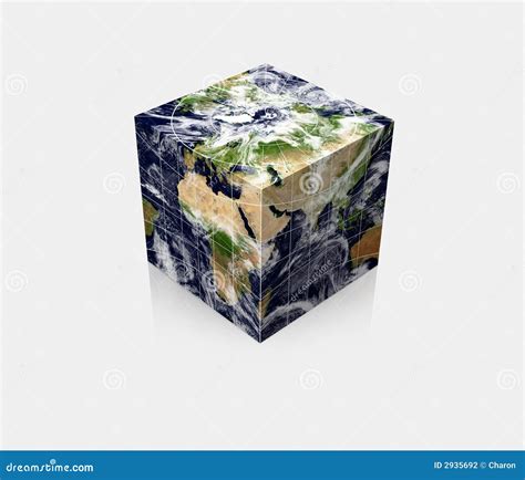 Cubo Cúbico Da Terra Do Globo Do Planeta Ilustração Stock Ilustração De Ecologia Cubo 2935692