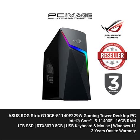 Asus Rog Strix G10ce 51140f229w I5 11400f 16gb 3200mhz Ram 1tb M2