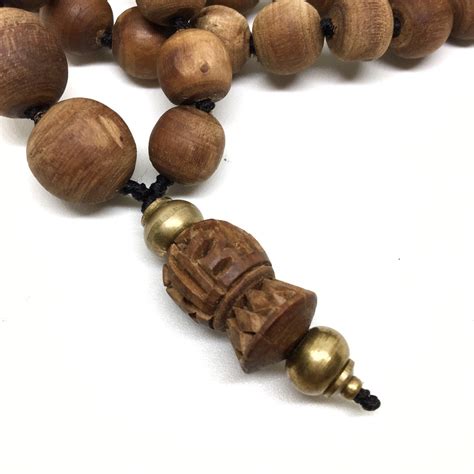 Japa Mala 108 Tulasi Tulsi Beads With Carved Radhe Guru Bead Etsy