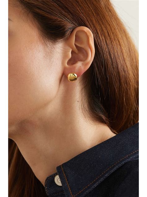 LOEWE Anagram Pebble Gold Plated Earrings NET A PORTER