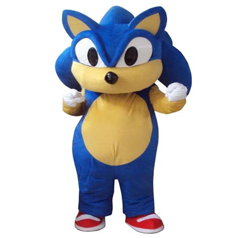 Professional Sonic Hedgehog Mascot Costume Fancy Dress For Adult Animal Blue Halloween Party ...