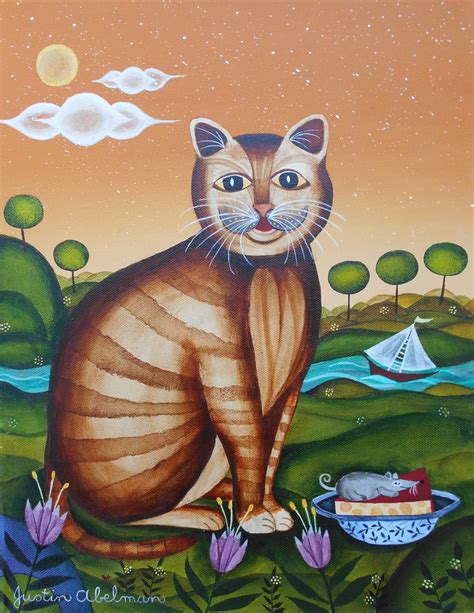 Justin Abelman Naïve Artist Naïve artist Naive art Cat art