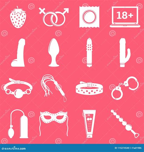 Adult Sex Toys Icons Stock Vector Illustration Of Control