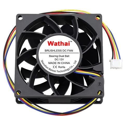 Wathai 80mm X 25mm PWN Fan High Speed 5000RPM 12V 4Pin Fan DC