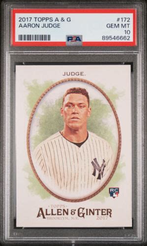 Topps Allen Ginter Aaron Judge Rc Psa Gem Mint Rookie