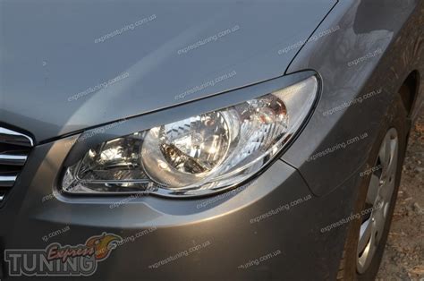 Реснички на фары Хендай Элантра 4 (накладки фар Elantra 4) Aom Tuning ...