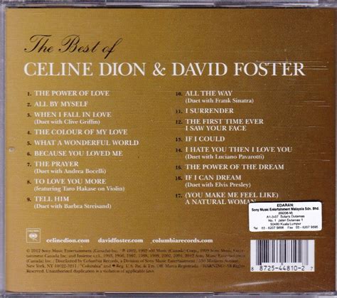 CELINE DION & DAVID FOSTER The Best of CD NEW Greatest Hits Asia Exclusive