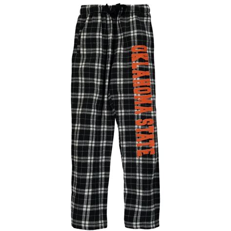 Youth Black Oklahoma State Cowboys Plaid Flannel Pants - Big 12 Store